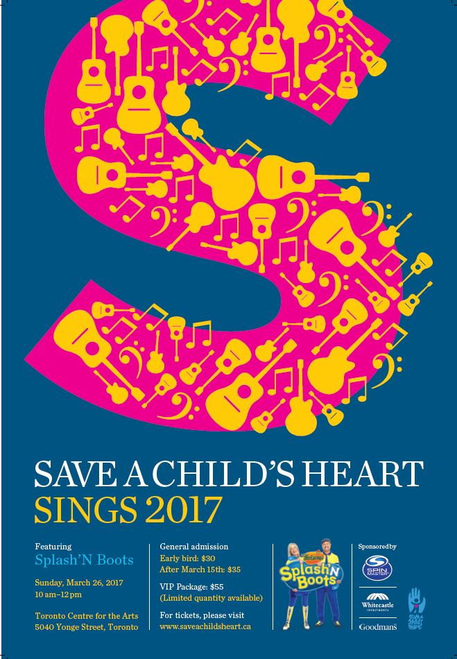WIN 4 VIP Tickets to see Splash'N Boots LIVE - Courtesy of Save A Child's Heart